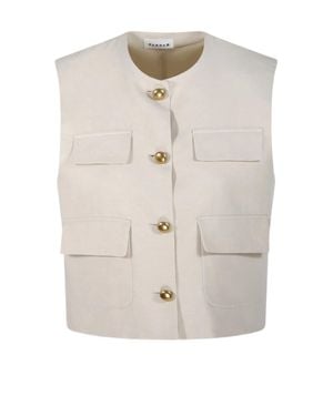 P.A.R.O.S.H. Parosh Gilet Graisa Sand - White