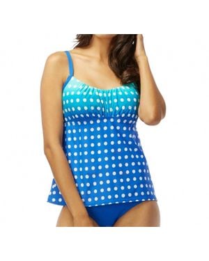 Coco Reef Bahamas D-Cup Perfect Fit Underwire Tankini Top - Blue