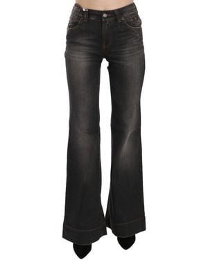 John Galliano Washed Mid Waist Fla Casual Jeans - Black