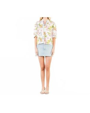 Thml Short Sleeve Woven Top - Black