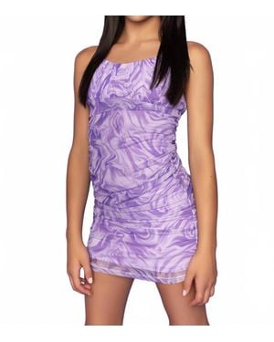 MIA Groovy Swirl Mesh Dress - Purple