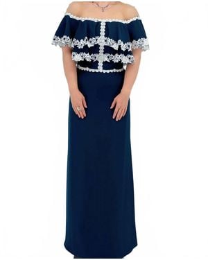 Tadashi Shoji Tiered Lace Dress - Blue