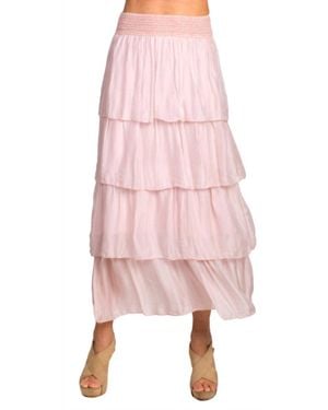 Gigi Moda Carrie Ruffled Maxi Skirt - Pink