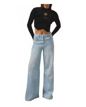 Reiss Sandy Mclaren F1 Team Cut-Out Knit Crop Top - Blue