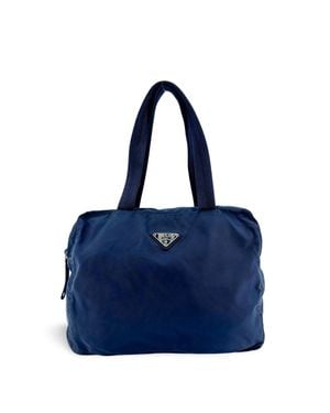 Prada Tessuto Nylon Tote Bag - Blue