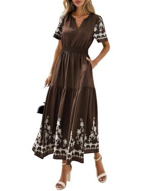 AMINA GLAM Maxi Dress - Brown