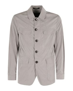 Montecore Nylon Light Cropped Shoulders-Insignia Polyamide Jacket - Gray