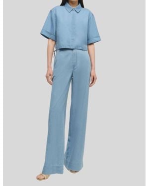Jonathan Simkhai Coralena Wide Leg Pants - Blue
