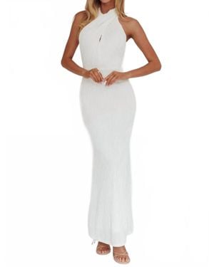 one & only Textured Halter Maxi Dress - White