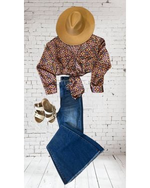 L & B Life Lisa Mid Rise Flare Jean - Blue