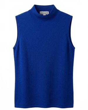 À La Carte Funnel Neck Sleeveless Sweater - Blue