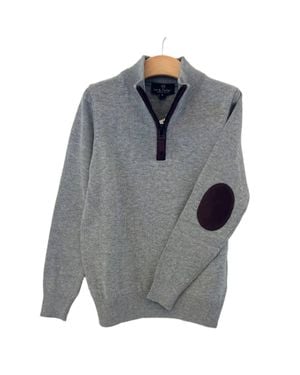 Leo & Zachary Boys Conner Half Zip Sweater - Gray