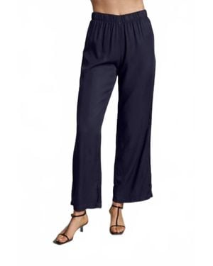 PERFECTWHITETEE Hana Tencel Straight Leg Pants - Blue