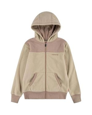 Levi's Boys Hoodie Kangaroo Pocket Long Sleeve Full Zip Active Red441 - Natural