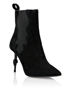 Philipp Plein Boots Mid Heels Mid Skull - Black