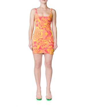 Priscavera Open Back Terry Mini Dress - Red