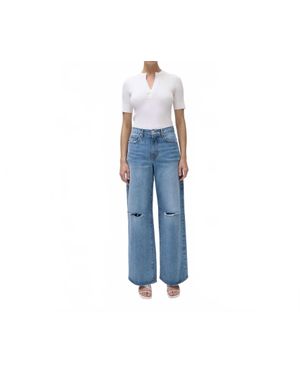 Jonathan Simkhai Miley Short Sleeve Top - Blue