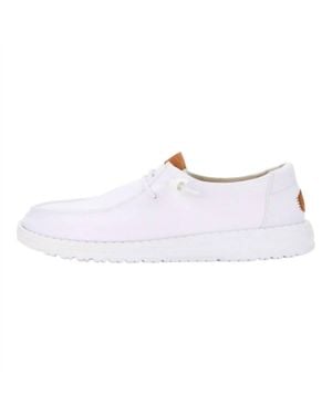 HEYDUDE Wendy Stretch Canvas Slip-On Shoes - White