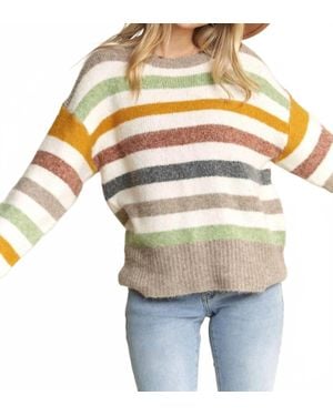 Madelyn Stripe Sweater Top - Metallic