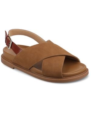 Journee Collection Apos;S Marinna Flat Sandals - Brown