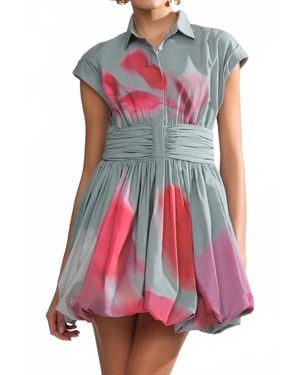 AMUR Virena Bubble Mini Dress - Red