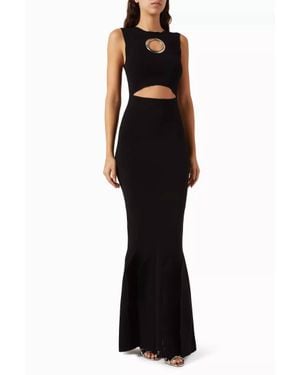A.W.A.K.E. MODE Knit Maxi Dress With Hem Panel Detail - Black