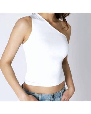 Nikibiki Clean Line One Shoulder Top - White