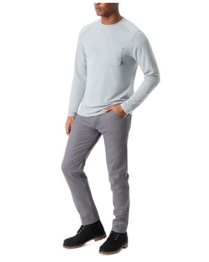 BASS OUTDOOR T-Shirt Quarry Stretch Long Sleeve Ribbed Crew Neck Mac156 - Gray