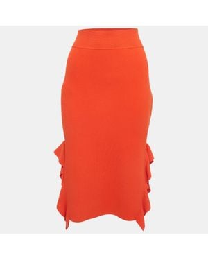 Opening Ceremony Knit Side Flounce Pencil - Red