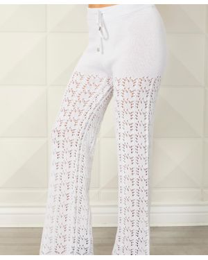 French Kyss Crochet Knitted Pant - White