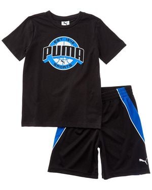 PUMA 2Pc T-Shirt & Short Set - Black
