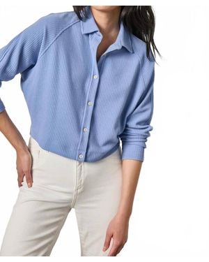 Lilla P Easy Button Down Shirt - Blue