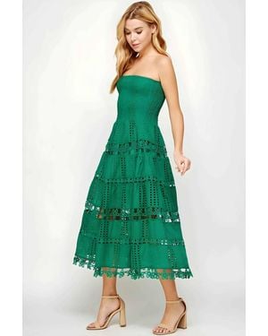 Strut & Bolt Lena Eyelet Midi Dress - Green
