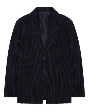 Issey Miyake Homme Plisse Issey Miyake Plissé Single-Breasted Blazer - Blue