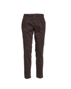 Briglia 1949 Pleated Tencel Cotton Pants With Functional Pockets - Gray