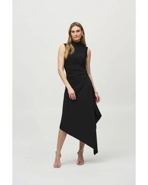 Joseph Ribkoff Fit And Flare Asymmetrical Hem Dress - Black