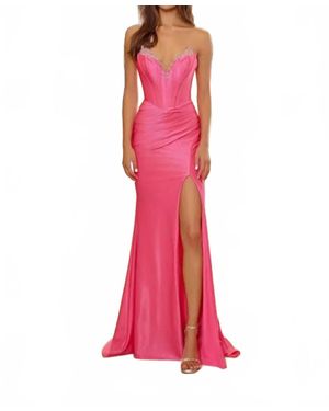 Nox Anabel Plunge V Neck Dress - Pink