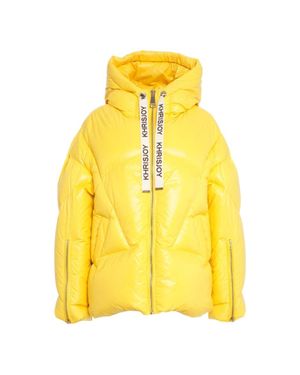 Khrisjoy Quilted Puffer Jacket With Glossy Finish - Yellow