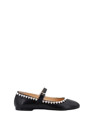 Mach & Mach Leather Flats - Black