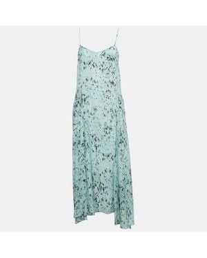 AllSaints Abstract Print Crepe Eli Yermo Midi Dress - Blue