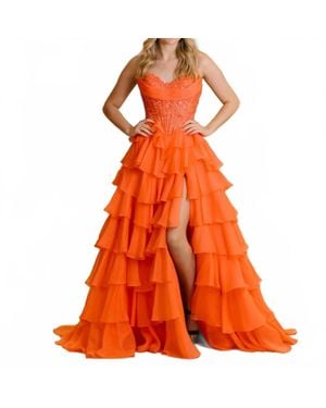 Sherri Hill Strapless A-Line Gown - Orange