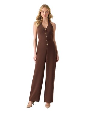 Guess Halter-Neck Jumpsuit - Brown
