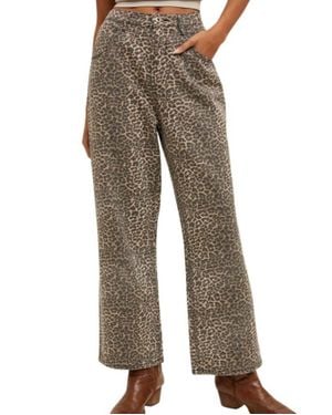 Wishlist Loose Fitting Leopard Pants - Natural