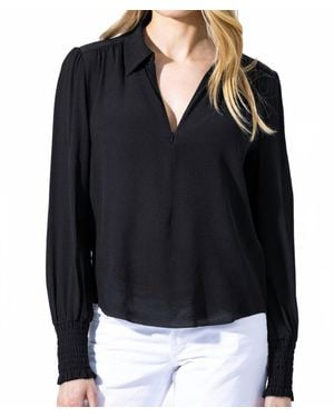 Go> By Go Silk Spoken Word Long Sleeve Top - Black