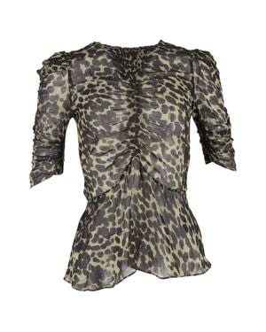 Isabel Marant Caja Ruched Blouse - Gray