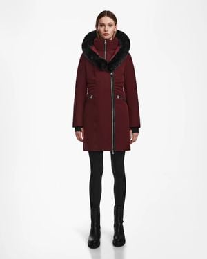 Rudsak Cora Fitted Down Jacket With Removable Faux Fur - Red