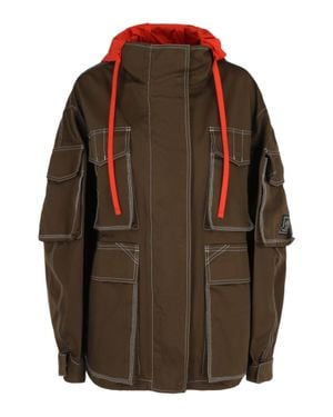 Versace Contrast-Hood Jacket - Brown