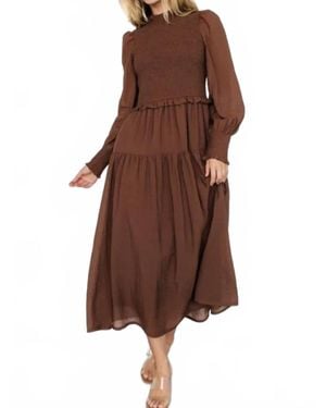 Listicle Katherine Long Sleeves Dress - Brown
