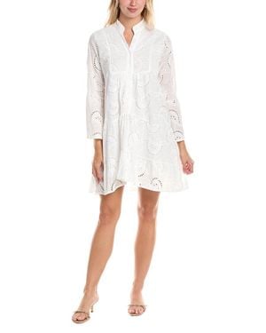 Madison Miles Broderie Shirtdress - White