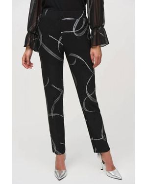 Joseph Ribkoff Pull On Printed Pant - Black